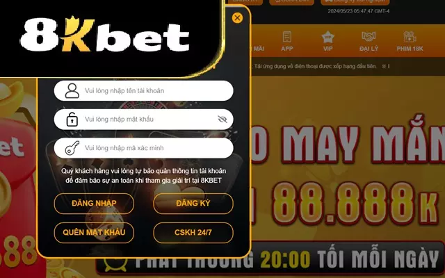 Đăng nhập tài khoản 8Kbet